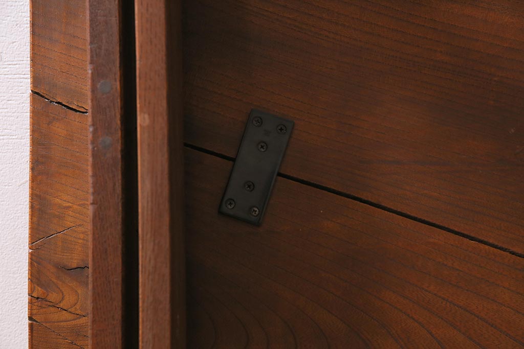 アンティーク家具　明治大正期　総ケヤキ材　重厚で味わい深い角ちゃぶ台(座卓、ローテーブル、折り畳みテーブル)(R-044386)