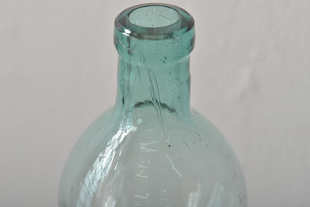 大正〜昭和初期　古い瓢箪型ガラス瓶(ひょうたん、硝子瓶、ビン)(R-044388)
