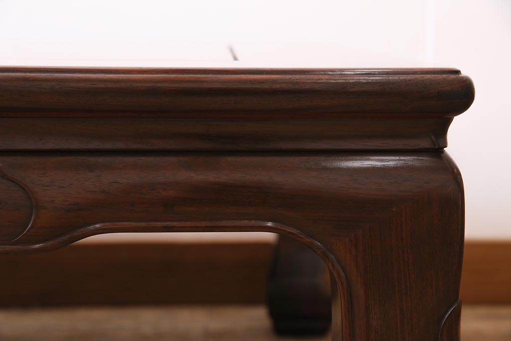 中古　唐木指物　紫檀(シタン)無垢材　漆塗り　落ち着いた和の空間を演出する座卓(ローテーブル)(R-044400)