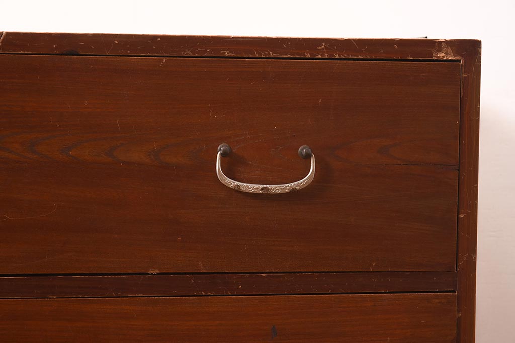 アンティーク家具　モダンなリメイクのローチェスト・2段(サイドボード、引き出し分割、衣装箪笥)(R-044407)