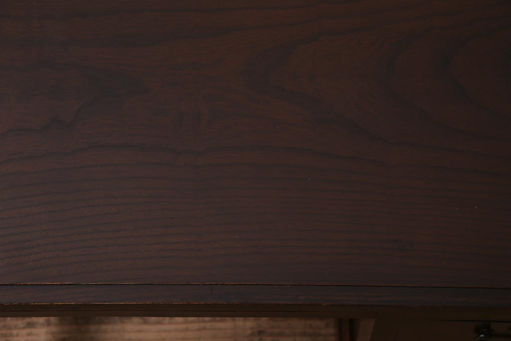 アンティーク家具　大正ロマン　ケヤキ材　挽き物脚が目を引くおしゃれな片袖机(片袖デスク、ワークデスク、在宅ワーク、在宅用)(R-044508)