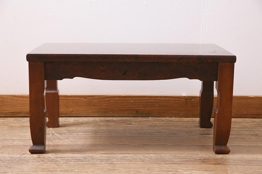 アンティーク家具　高級品　レア!　楓(カエデ)鳥眼杢材　上質な座卓(文机、平机、ローテーブル)(R-044517)