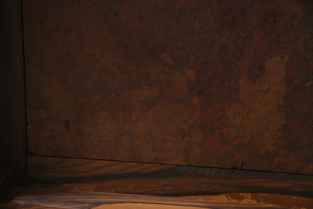 アンティーク家具　指物工芸家具　上手物　黒柿材・楓(カエデ)鳥眼杢材　上質な座卓(ローテーブル)(R-044519)