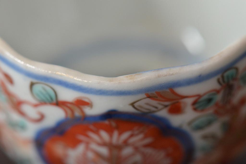 幕末〜明治　伊万里焼　色絵金彩兎図　猪口5客(向付)(R-044539)