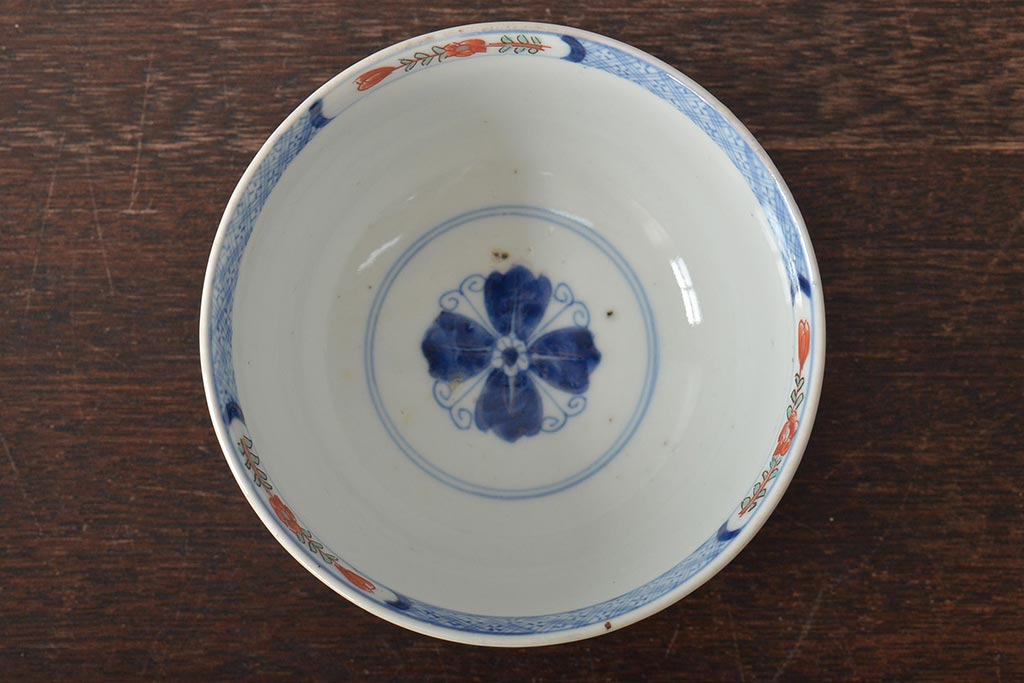 幕末〜明治　伊万里焼　色絵金彩兎図　蓋茶碗3客(和食器)(R-044543)