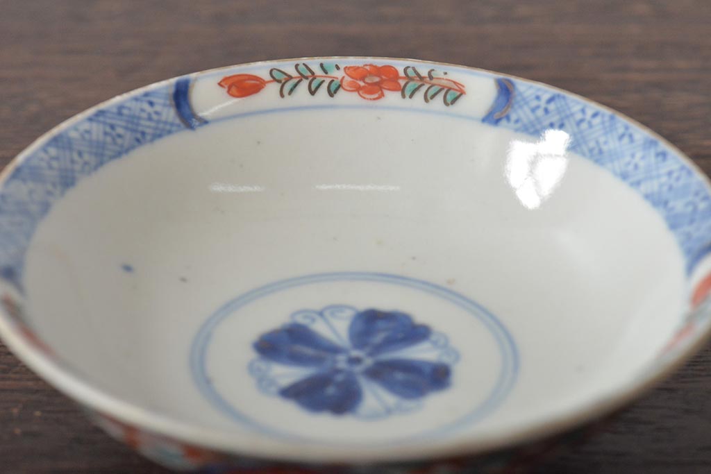 幕末〜明治　伊万里焼　色絵金彩兎図　蓋茶碗3客(和食器)(R-044543)