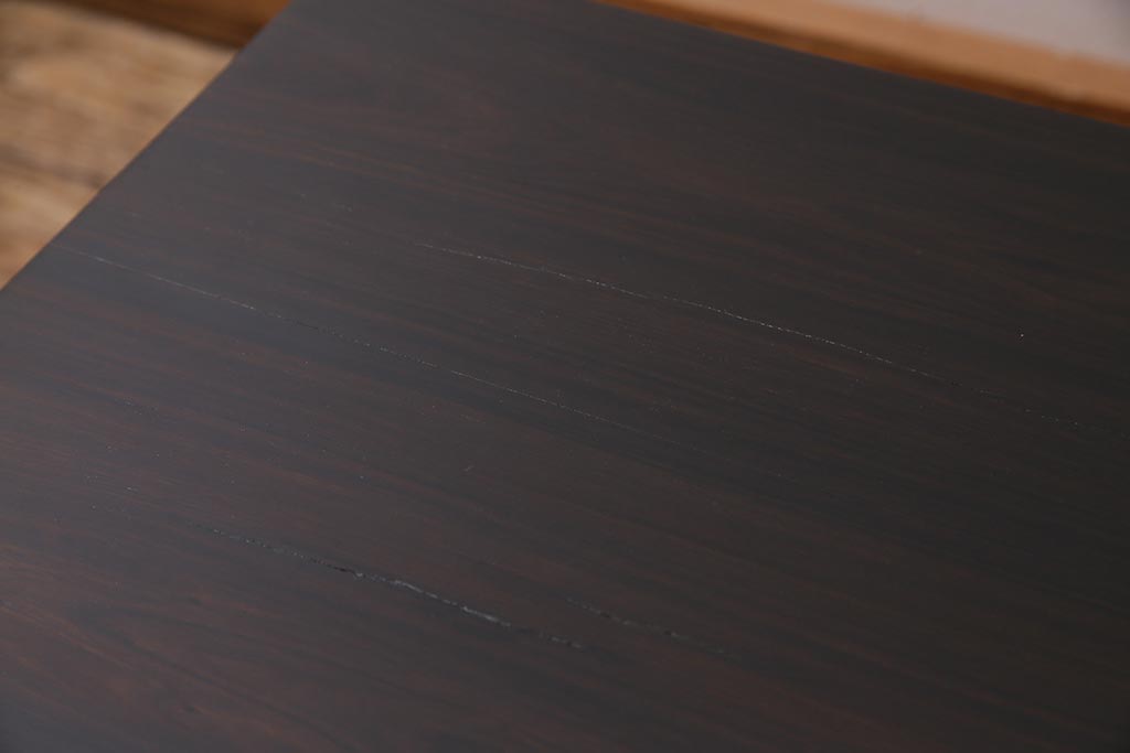 和製アンティーク　大正期　天板黒檀無垢　大正ロマンの雰囲気漂う座卓(ローテーブル、センターテーブル、サイドテーブル)(R-044589)