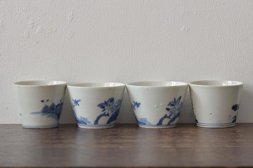 染付蕎麦猪口 8個-