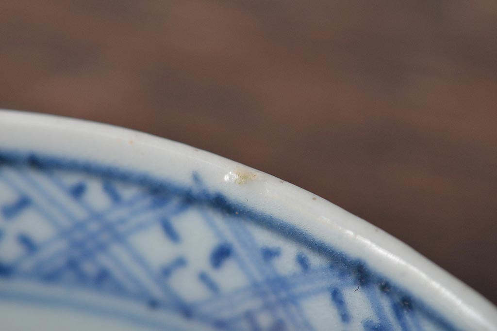 江戸期　古伊万里　大明年製　色絵染付　蓋茶碗3客(上手物古伊万里)(R-044632)