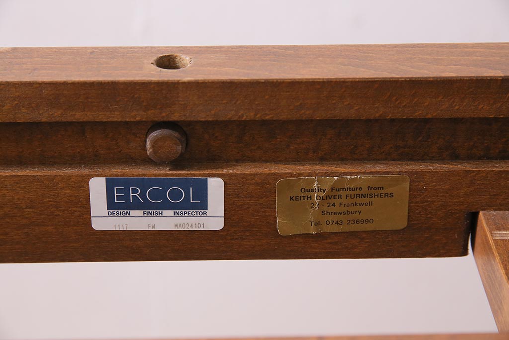 イギリスヴィンテージ　ERCOL(アーコール)　オーバル型エクステンションテーブル(ダイニングテーブル、ラウンドテーブル、ビンテージ)(R-044665)