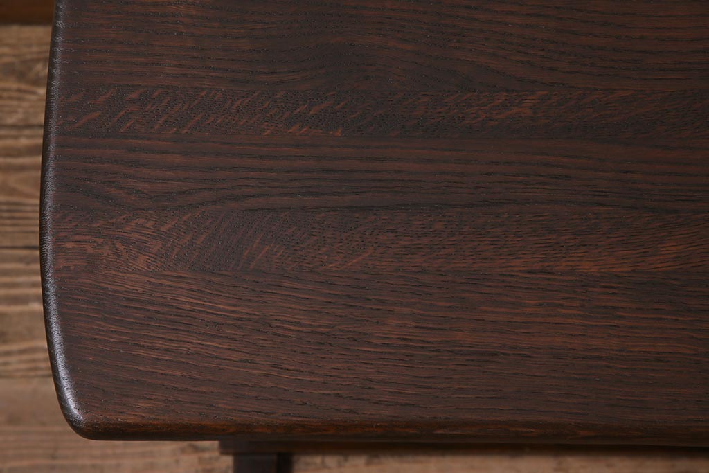 アンティーク家具　昭和中期　ナラ材　マガジンラック付きが嬉しいサイドテーブル(マガジン卓)(R-044721)
