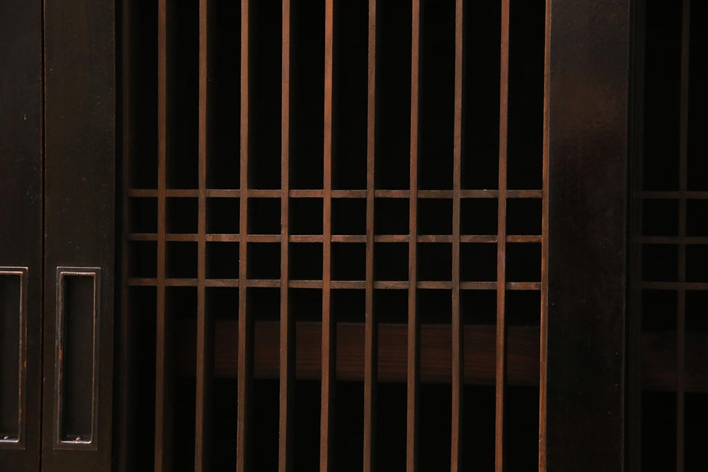 ラフジュ工房オリジナル　古建具リメイク　上品な和を感じさせる引き出し付きローボード(収納棚、戸棚、テレビ台、テレビボード)(R-044726)