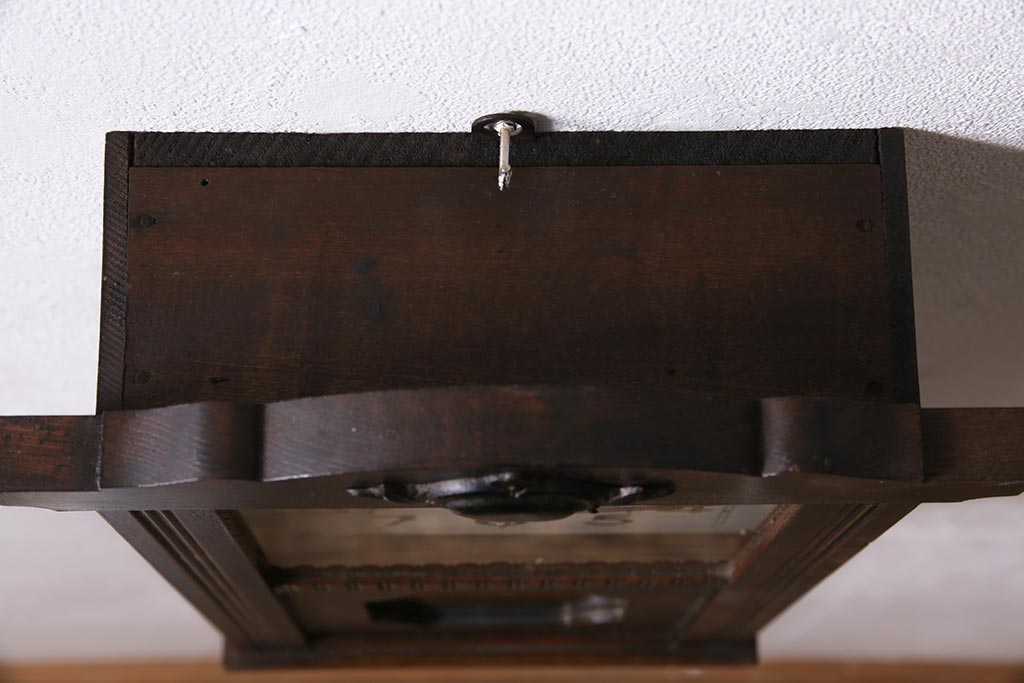 昭和初期　SEIKOSHA(精工舎、セイコー)　ゼンマイ式　シックで落ち着いた佇まいの掛時計(振り子時計、柱時計)(R-044748)