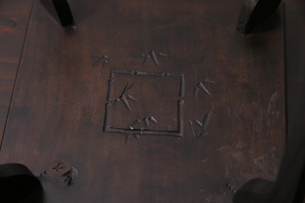 和製アンティーク　大正期　大正ロマン　珍しいデザインの小さな花台(飾り台)(R-044757)