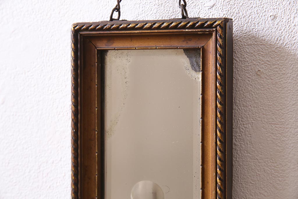 アンティーク雑貨　和製アンティーク　カッティングミラー(ウォールミラー、壁掛け鏡)(R-044760)