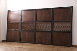 ラフジュ工房オリジナル　新古品　組子細工が上品なアクセントになる組子帯戸1枚(引き戸、ガラス帯戸、板戸、建具)(R-058863)