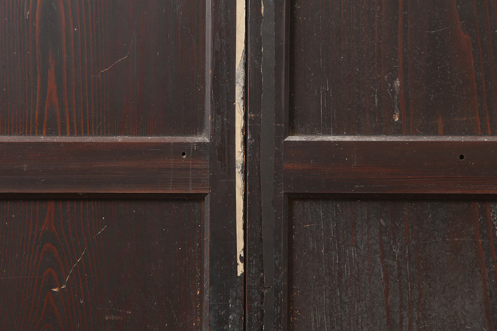 アンティーク建具　和製アンティーク　明治期　格調高い和を演出する帯戸2枚セット(板戸、建具、引き戸)(R-044786)