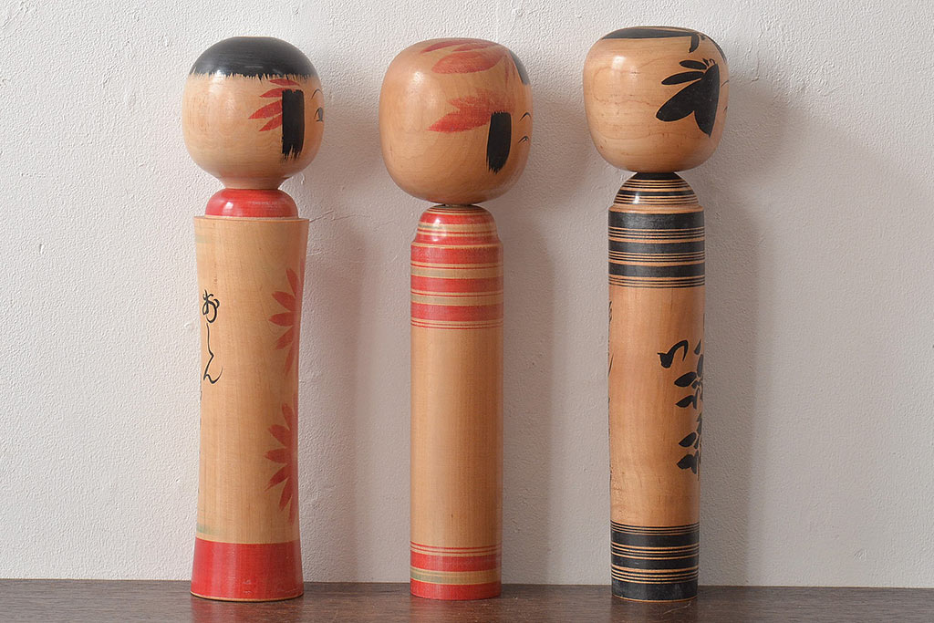 古い　伝統こけし8本(会津、花巻、郷土玩具)(R-044791)