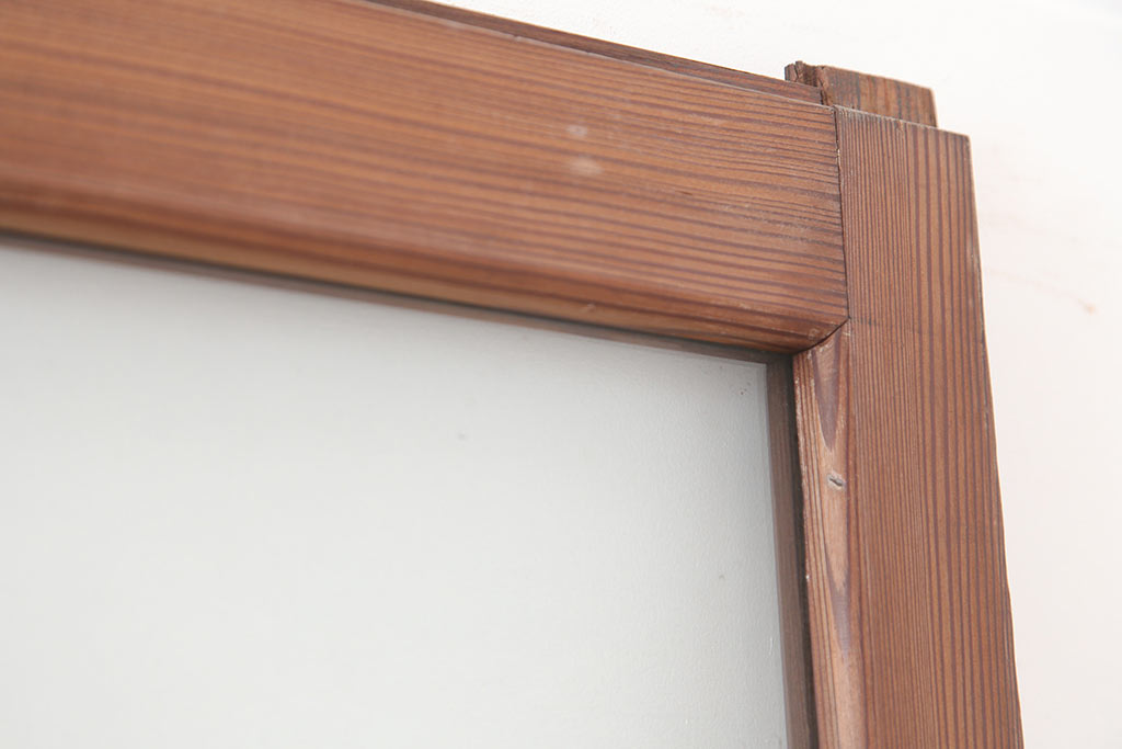 レトロ建具　昭和中期　シンプルなデザインのガラス戸4枚セット(引き戸)(R-044807)