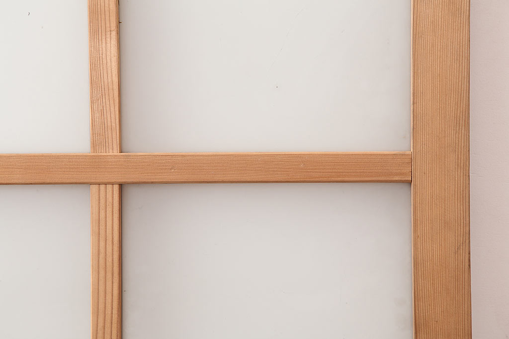 ビンテージ建具　昭和中期　幅の広いシンプルなガラス戸(引き戸)(R-044843)