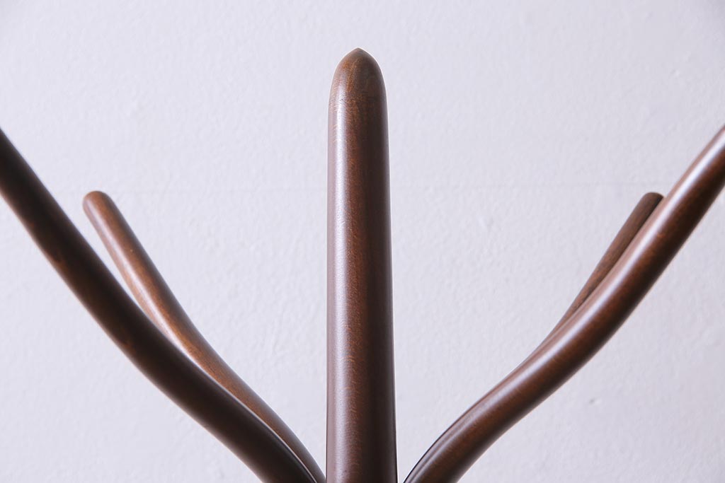 ビンテージ家具　秋田木工　曲げ木　品のある傘立て付きポールハンガー(帽子掛け)(R-044879)