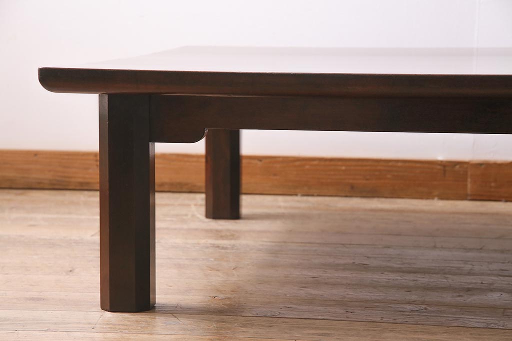 ヴィンテージ家具　松本民芸家具　すっきりとした佇まいの上品な座卓(幅1500、ローテーブル、ビンテージ)(R-044880)