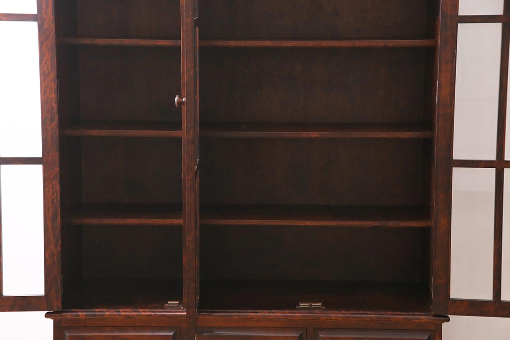 中古　神居民芸家具　和洋どちらの空間にも馴染む本箱(ブックケース、収納棚、飾り棚、キャビネット)(R-044881)