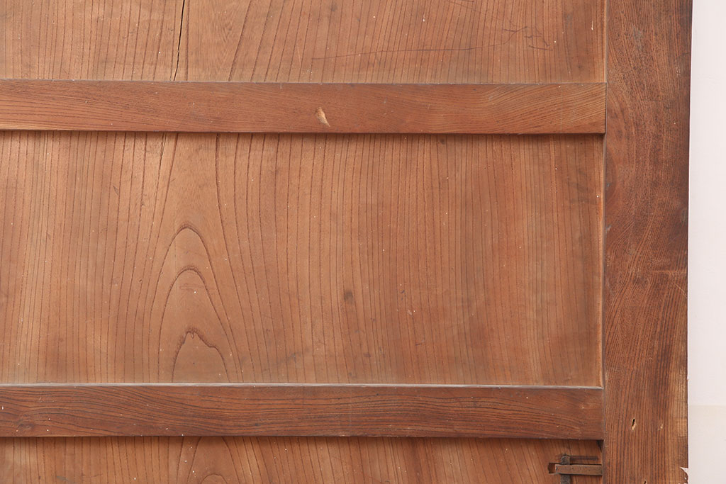 アンティーク建具　明治大正期　総ケヤキ材一枚板　和の雰囲気漂う蔵戸(玄関戸、引き戸、建具)(R-044885)