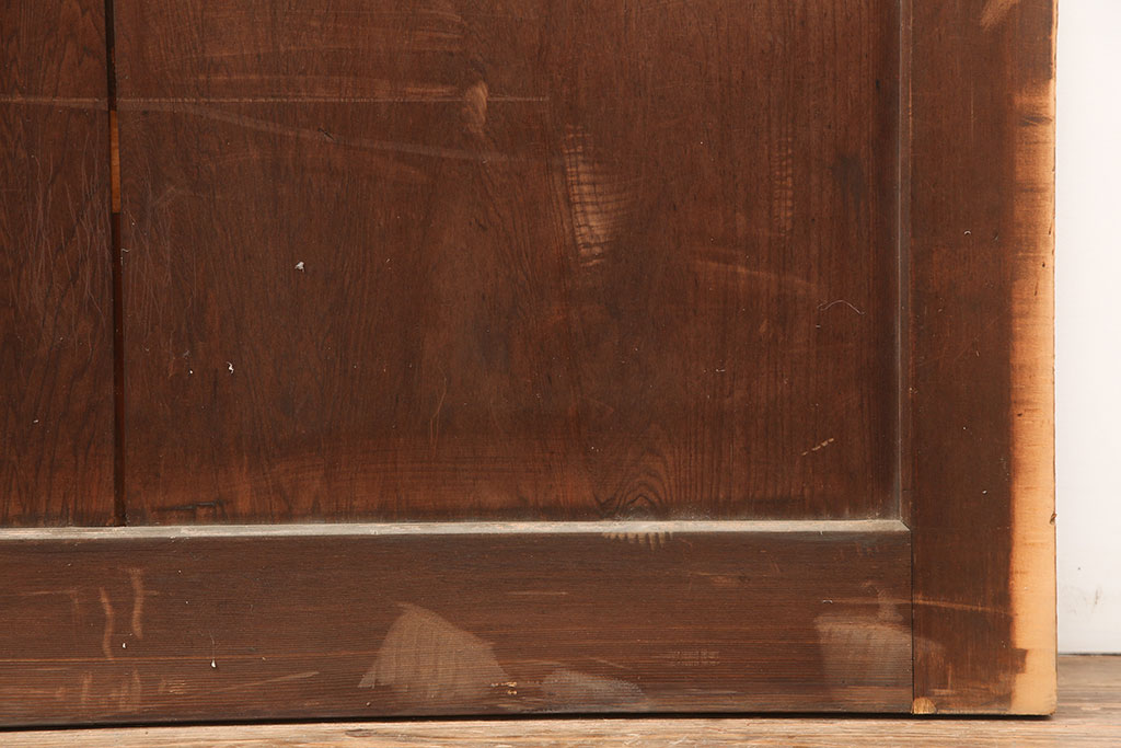 アンティーク建具　大正期　総ヒノキ材　すっきりとした佇まいの蔵戸(玄関戸、板戸、引き戸、建具)(R-044889)