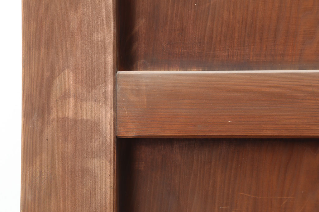 アンティーク建具　大正昭和初期　総ヒノキ材・一枚板　両開き　特大サイズ!古い木の質感が魅力の門扉一対(蔵戸、建具)(R-044891)