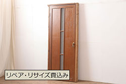 アンティーク建具　長い歳月を経て味わいを増した風合いが趣溢れる蔵戸(引き戸、玄関戸)(R-049096)