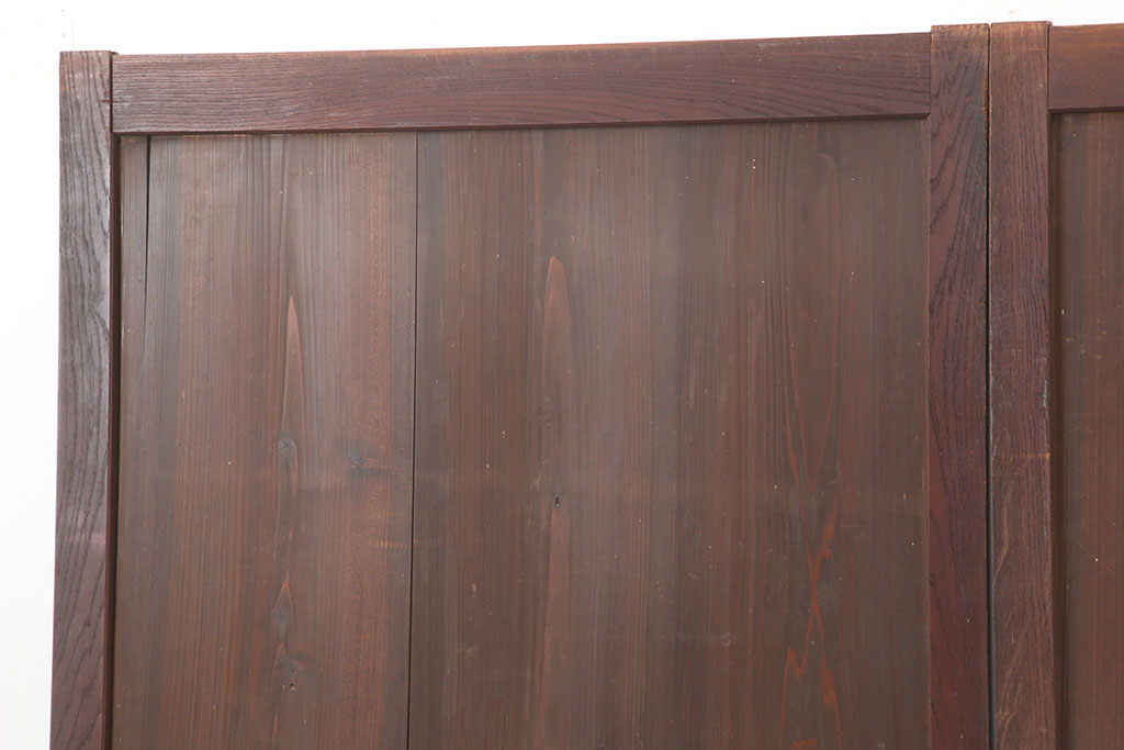 アンティーク建具 明治期 シンプルな板戸2枚セット(帯戸、引き戸、建具