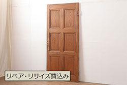 アンティーク建具　上手物!!　新潟産　厚手　総欅(ケヤキ)材　漆塗り　立派な佇まいが存在感抜群の蔵戸1枚(引き戸、玄関戸)(R-080226)