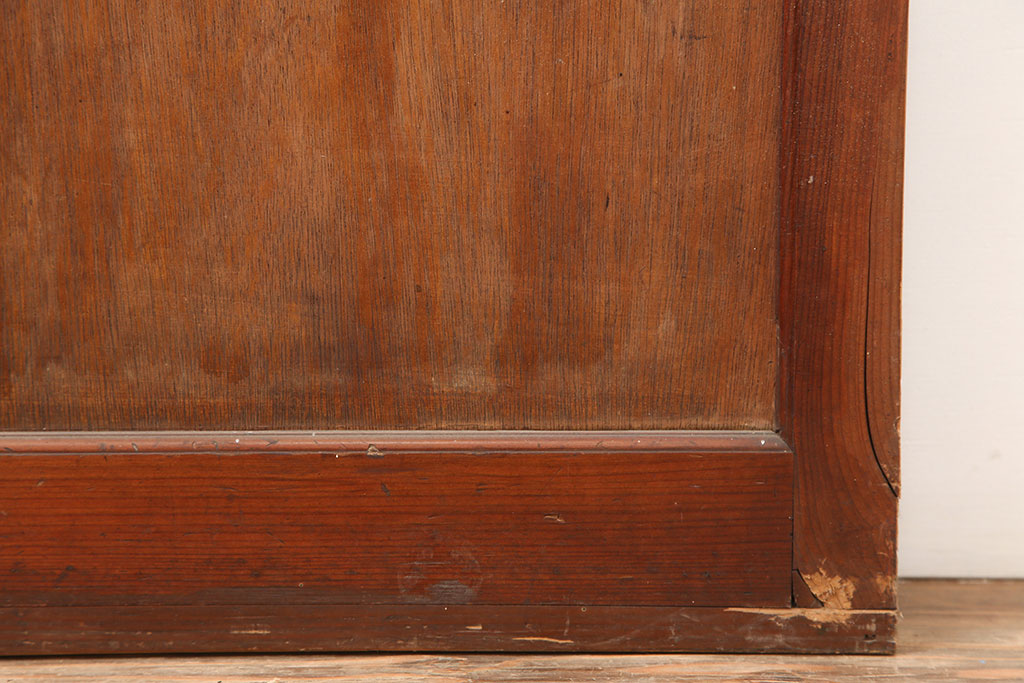 アンティーク建具　昭和初期　昭和レトロな雰囲気漂うレトロな木製ドア(ガラス扉)(R-044932)