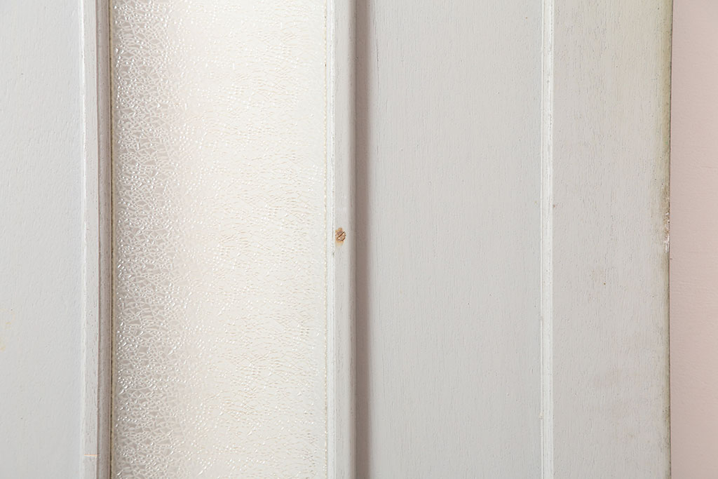 アンティーク建具　昭和中期　レトロなダイヤガラス入りのペイントドア(木製扉)(R-044944)