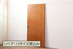 アンティーク建具　木味が魅力の縦額入り障子戸2枚セット(引き戸、建具)(R-037104)
