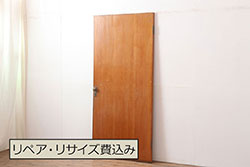 アンティーク建具　経年を感じさせる木味が魅力の縦桟引き戸2枚セット(窓、格子戸)(R-067872)