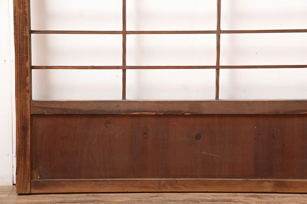 アンティーク建具　昭和初期　クリアガラス入り　落ち着きのある和を演出する障子戸2枚セット(引き戸)(R-044969)