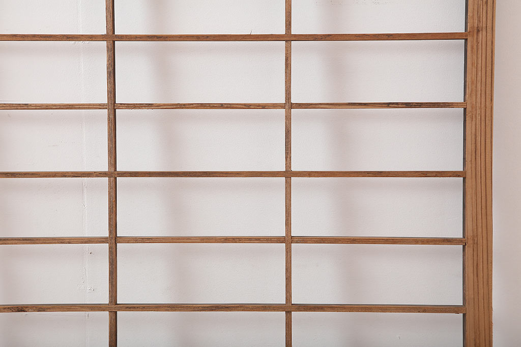 アンティーク建具　昭和初期　クリアガラス入り　落ち着きのある和を演出する障子戸3枚セット(引き戸)(R-044970)