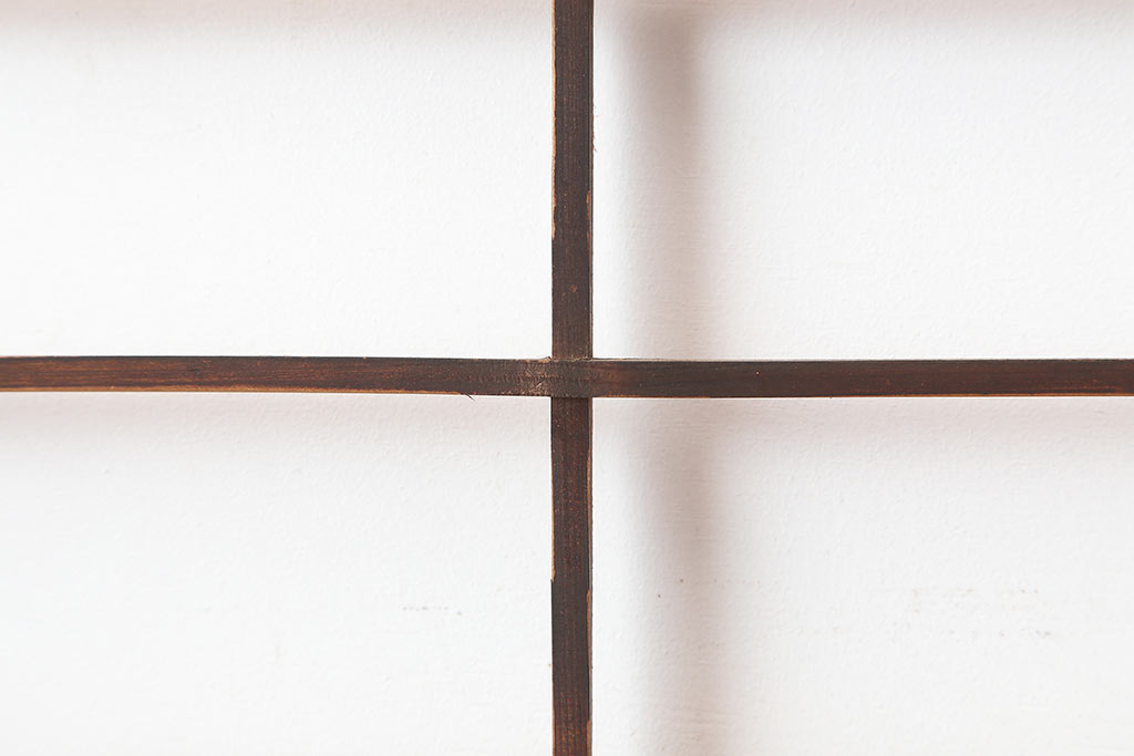 アンティーク建具　昭和初期　クリアガラス入り　落ち着きのある和を演出する障子戸3枚セット(引き戸)(R-044970)