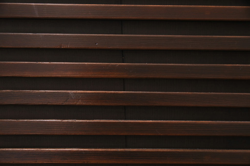 アンティーク家具　ヒノキ材　横桟引き戸が魅力的な美濃帳場箪笥・上段(収納棚、キャビネット)(R-044996)