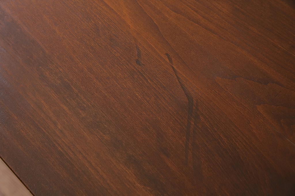 ビンテージ家具　和製　昭和中期　ヒノキ一枚板　古材を活かした鉄脚テーブル(作業台、アイアンテーブル、コンソールテーブル)(R-045001)
