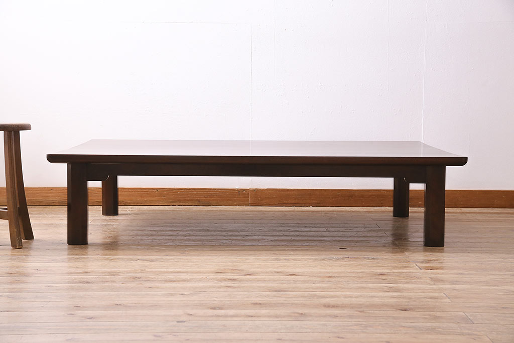 ビンテージ家具　松本民芸家具　すっきりとした佇まいの上品な座卓(幅1500、ローテーブル、ヴィンテージ)(R-045025)
