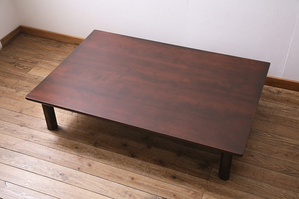 ビンテージ家具　松本民芸家具　すっきりとした佇まいの上品な座卓(幅1500、ローテーブル、ヴィンテージ)(R-045025)