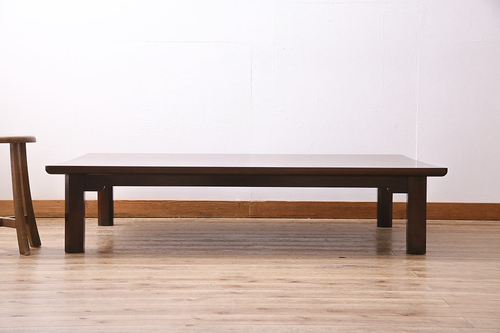 ビンテージ家具　松本民芸家具　すっきりとした佇まいの上品な座卓(幅1500、ローテーブル、ヴィンテージ)(R-045025)
