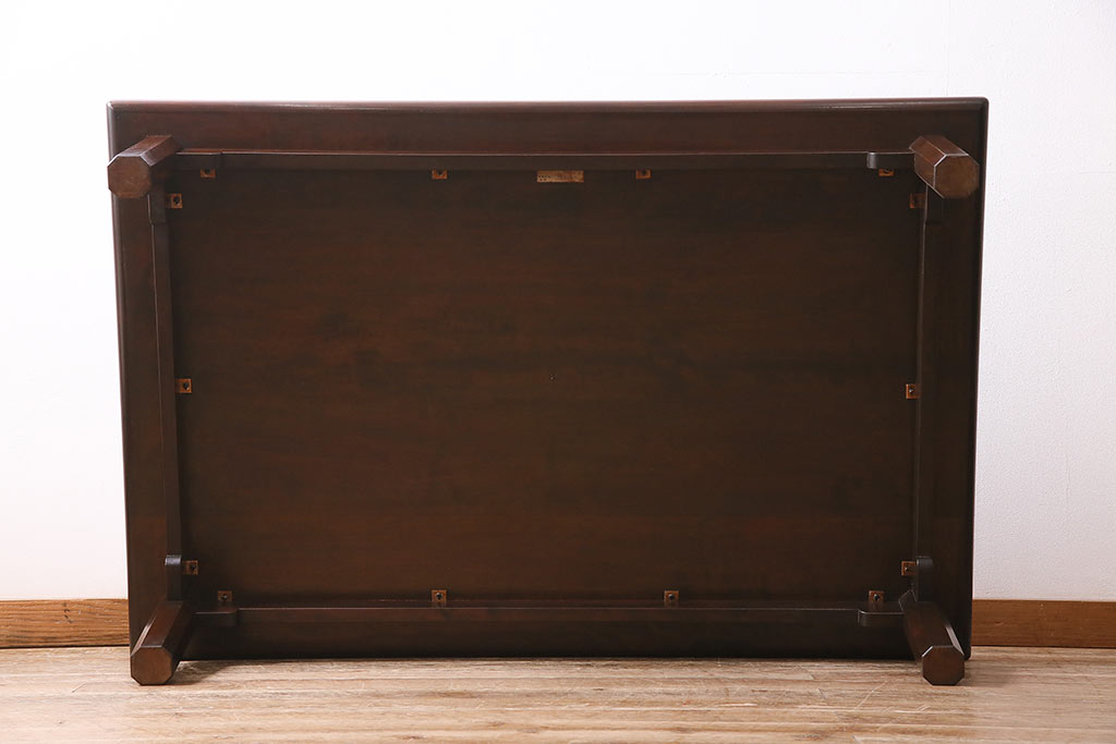 ビンテージ家具　松本民芸家具　すっきりとした佇まいの上品な座卓(幅1500、ローテーブル、ヴィンテージ)(R-045025)