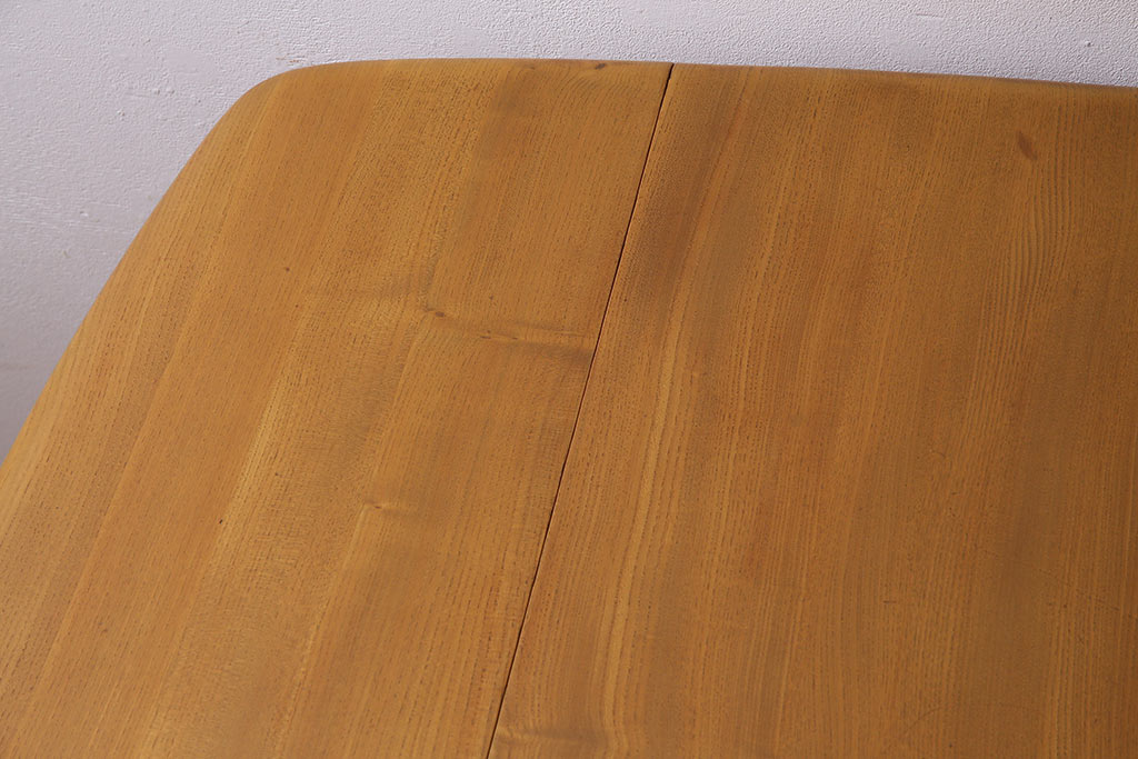 ヴィンテージ家具　イギリスビンテージ　ERCOL(アーコール)　エルム材　スクエアドロップリーフテーブル(バタフライテーブル)(R-045030)