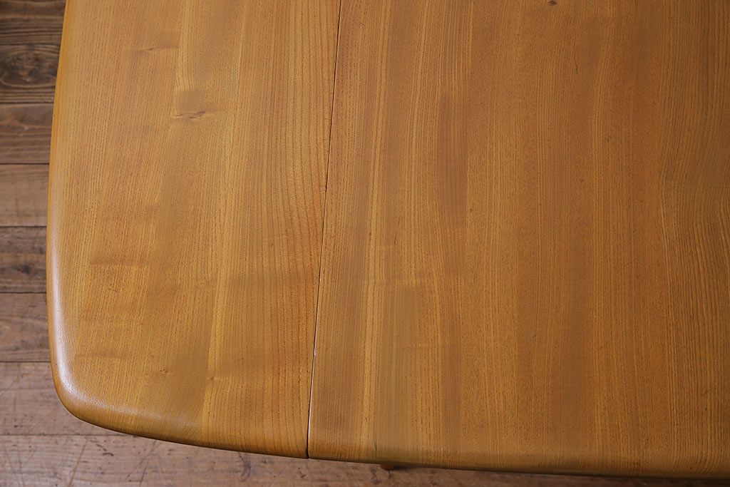 ヴィンテージ家具　イギリスビンテージ　ERCOL(アーコール)　エルム材　スクエアドロップリーフテーブル(バタフライテーブル)(R-045030)