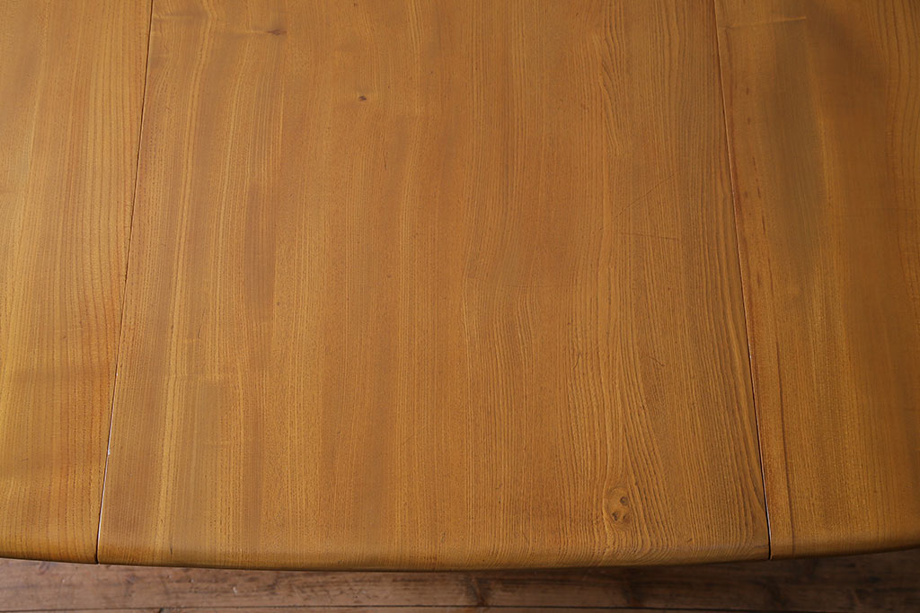 ヴィンテージ家具　イギリスビンテージ　ERCOL(アーコール)　エルム材　スクエアドロップリーフテーブル(バタフライテーブル)(R-045030)