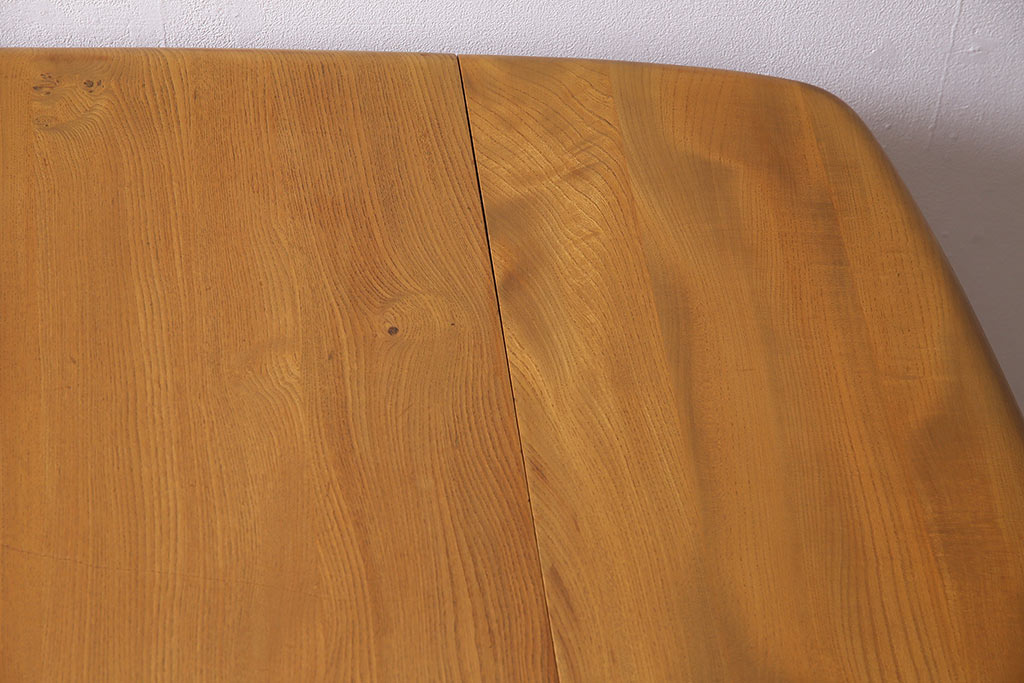 ヴィンテージ家具　イギリスビンテージ　ERCOL(アーコール)　エルム材　スクエアドロップリーフテーブル(バタフライテーブル)(R-045030)